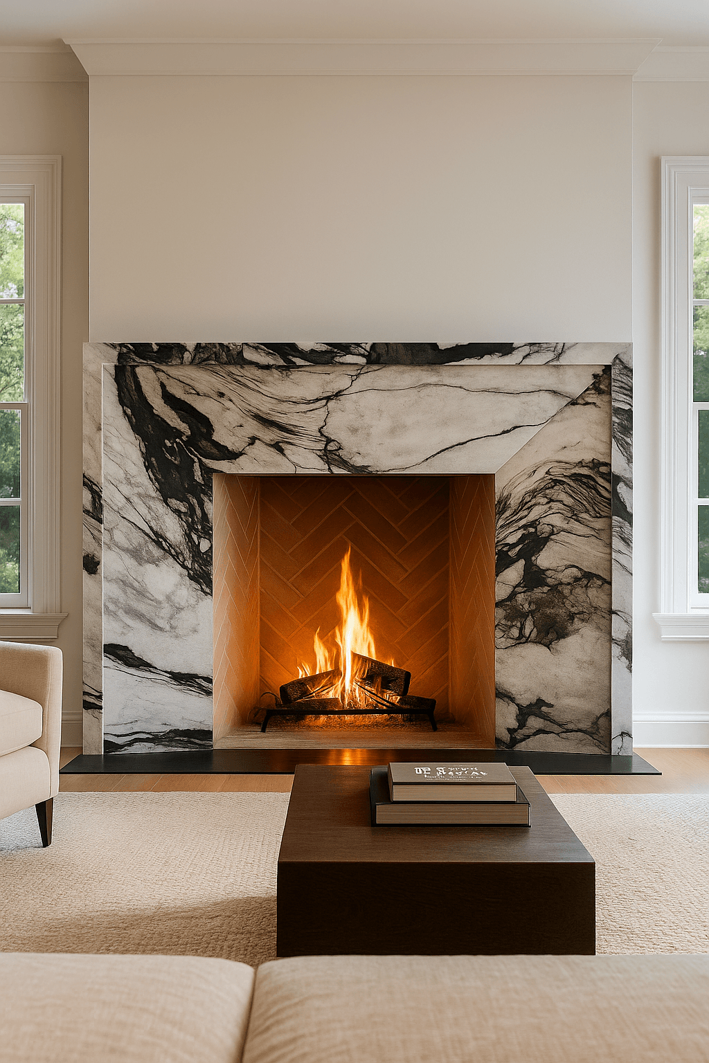 fireplace with realistic lighting