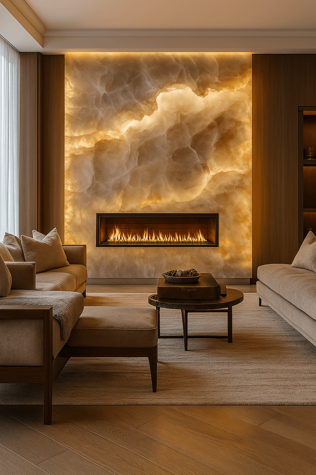 luxurious living fireplace room