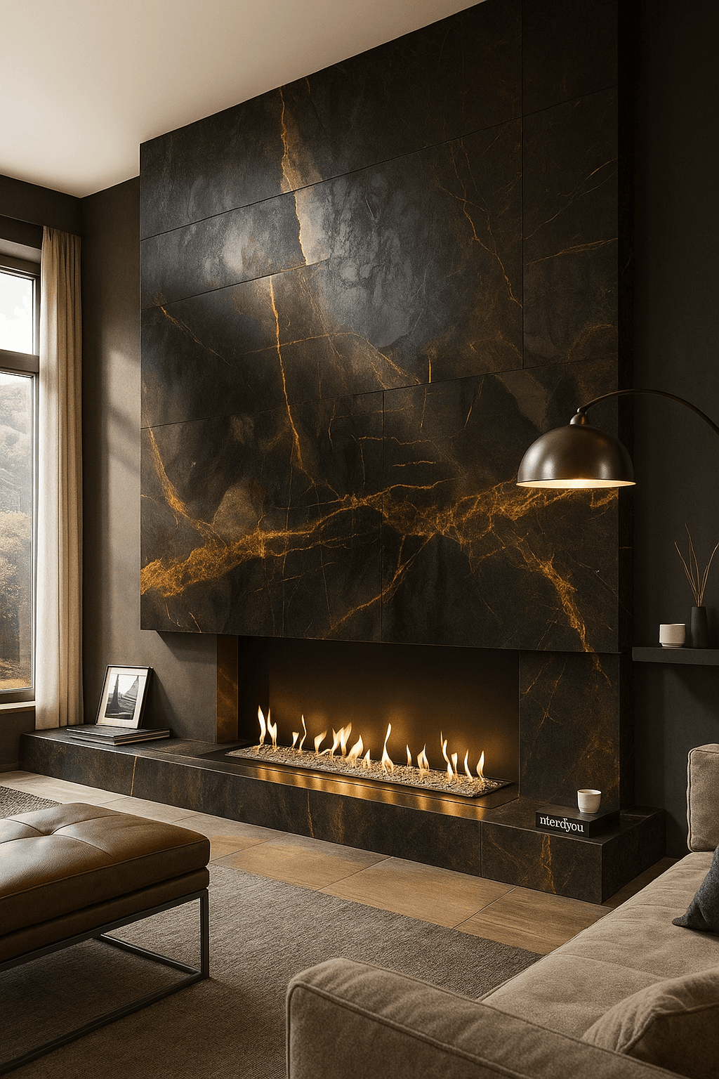 luxurious modern fireplace