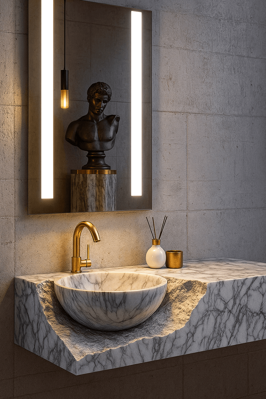 luxurious marble bathroom sink