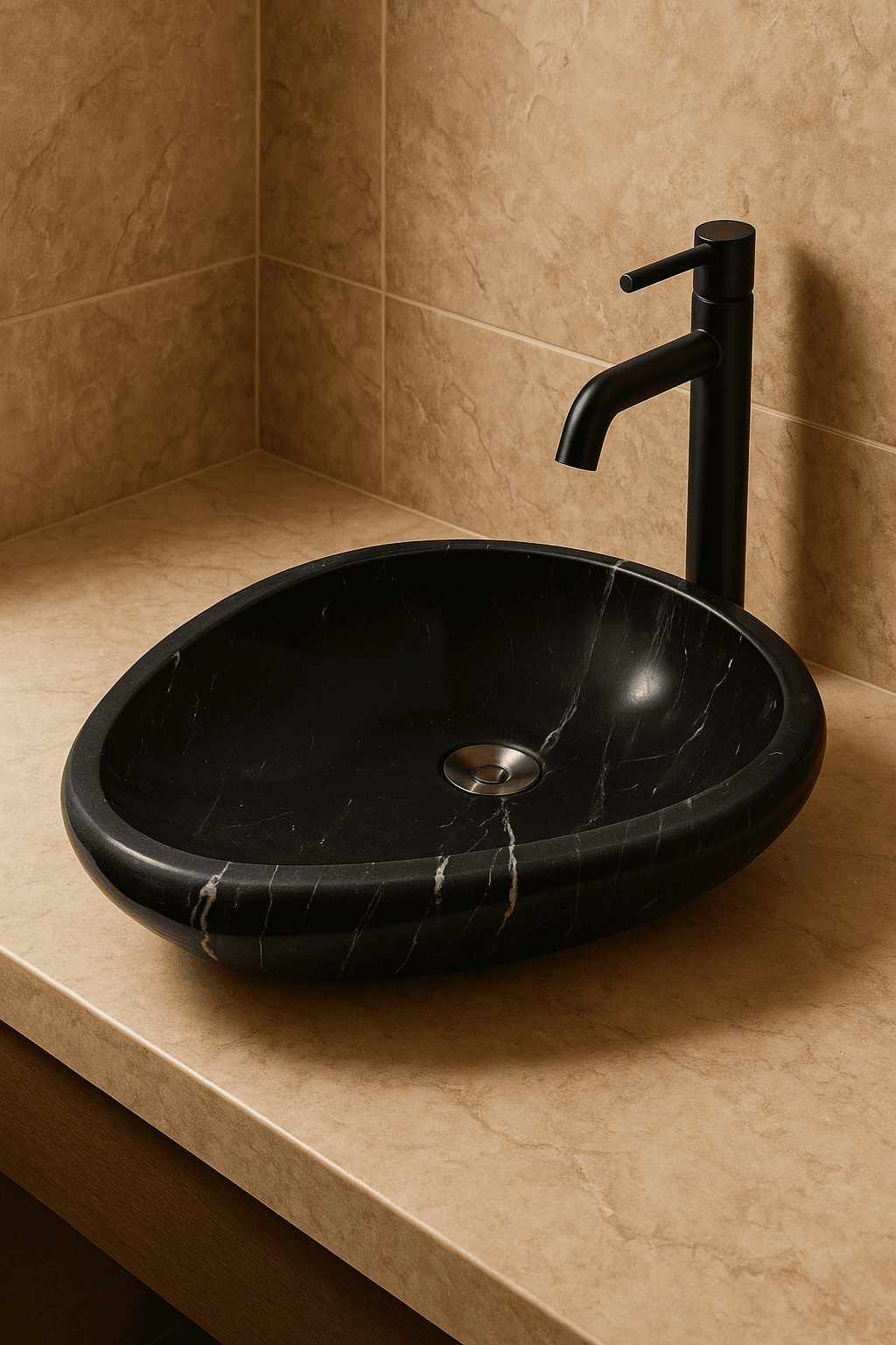 luxury elegant black sink