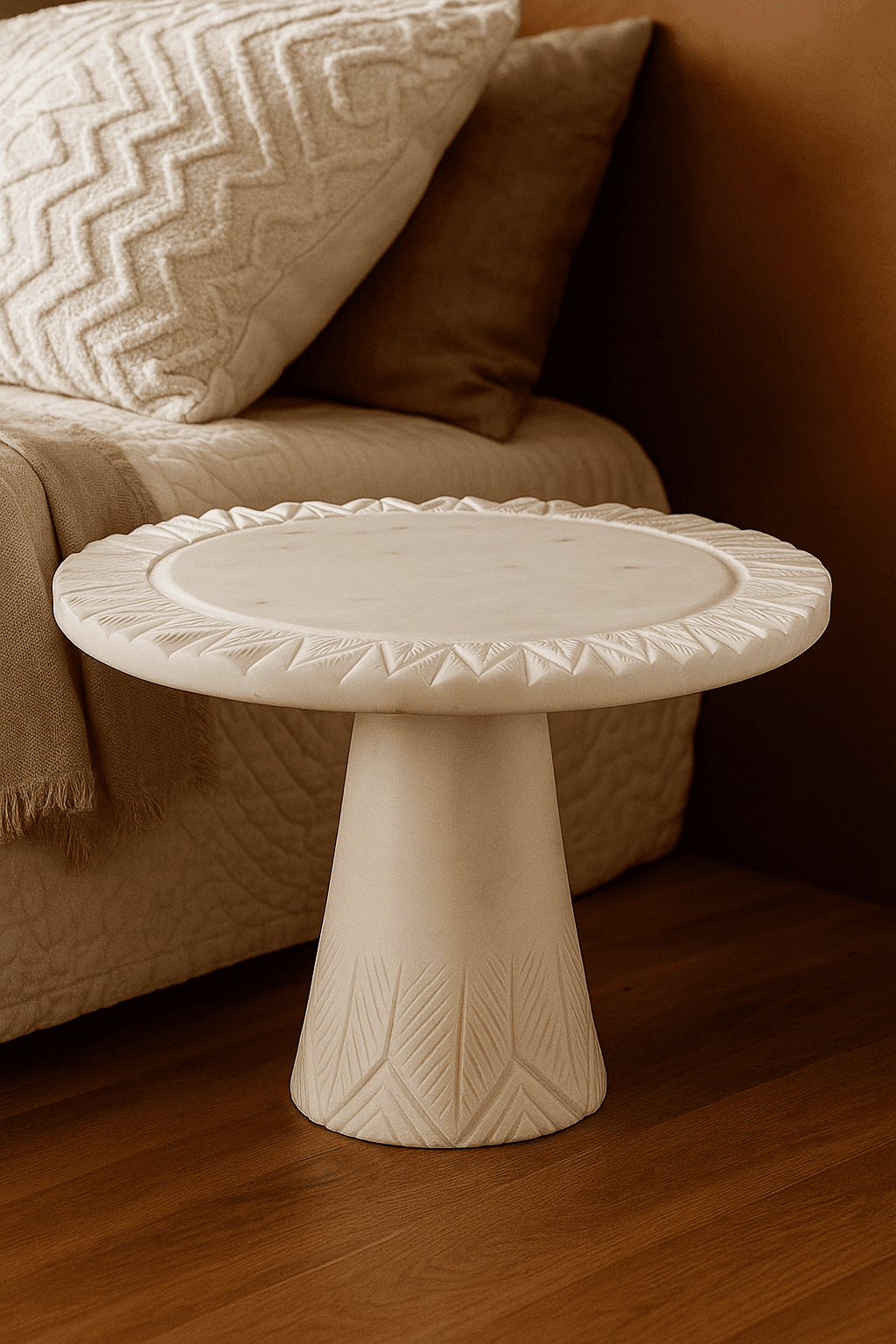 luxury whitw marble table bedroom