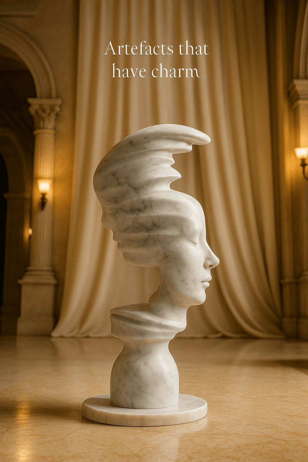 stone sculpture in halls